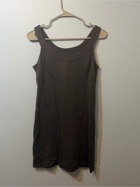 New York & Company Dark Brown Scoop Neck Mini Dress